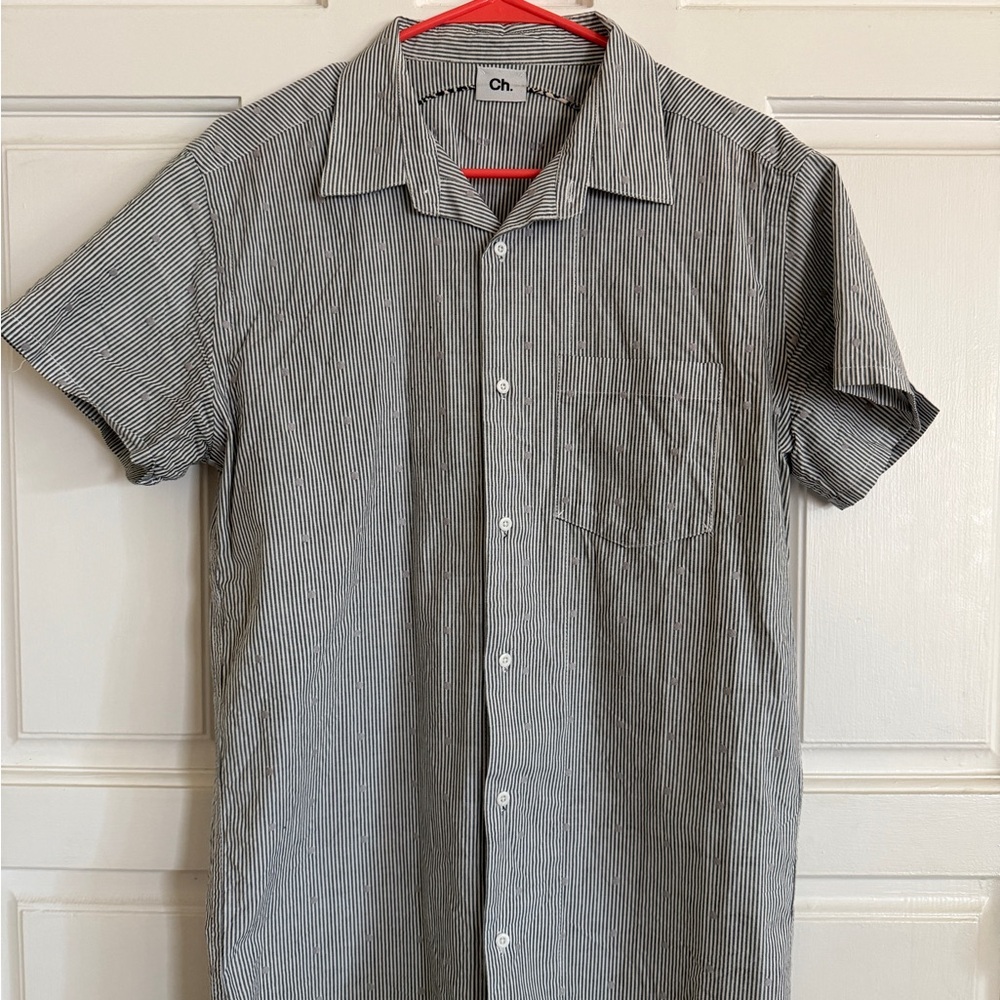 Classic Black and White Striped Men's Shirt